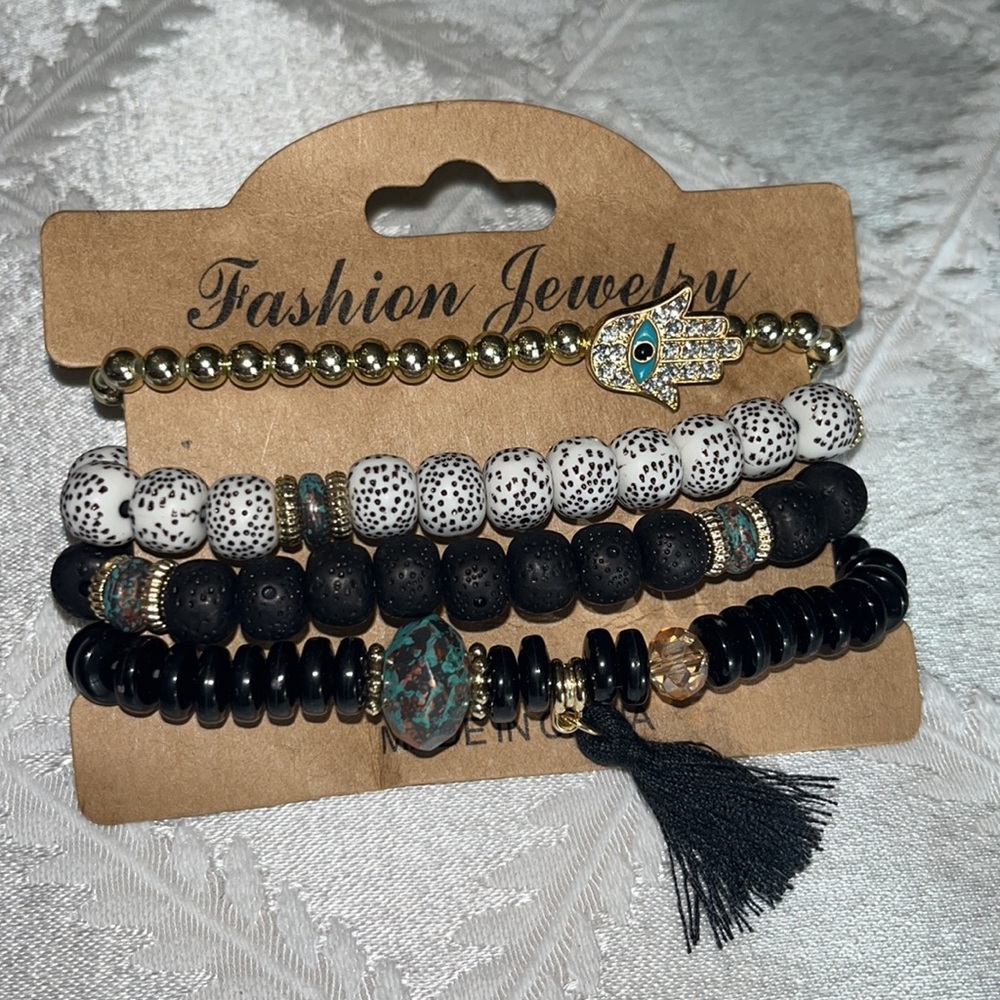 New Boho stackable stretch bead bracelets. (4)